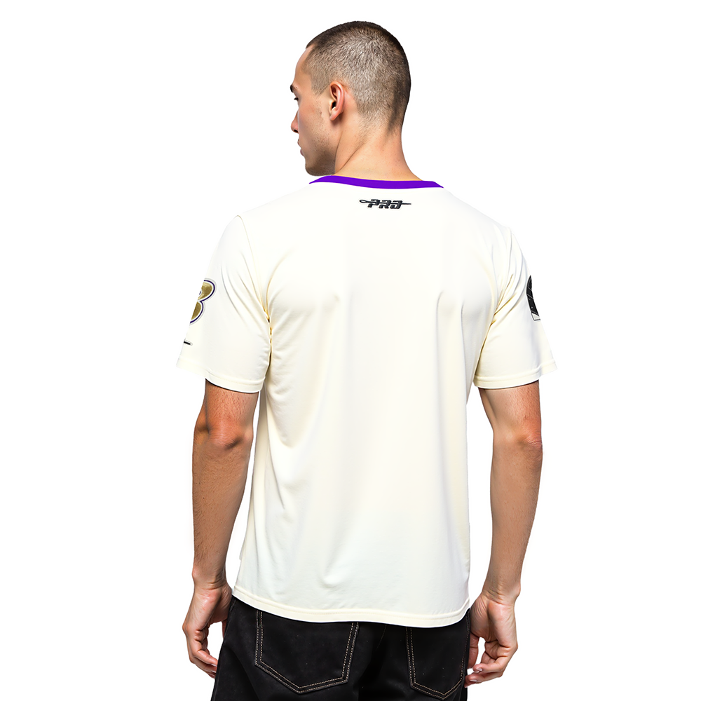 NFL BALTIMORE RAVENS MODERN ORIGINALS MEN'S RINGER TEE (EGGSHELL/ PURPLE)