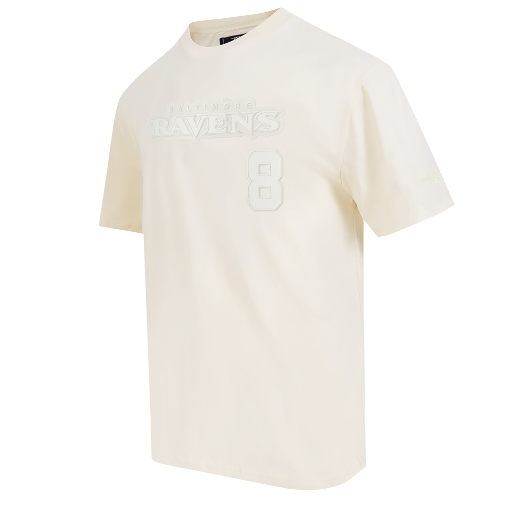 NFL BALTIMORE RAVENS LAMAR JACKSON #8 NEUTRAL MEN'S CJ DROP SHOULDER (EGGSHELL)