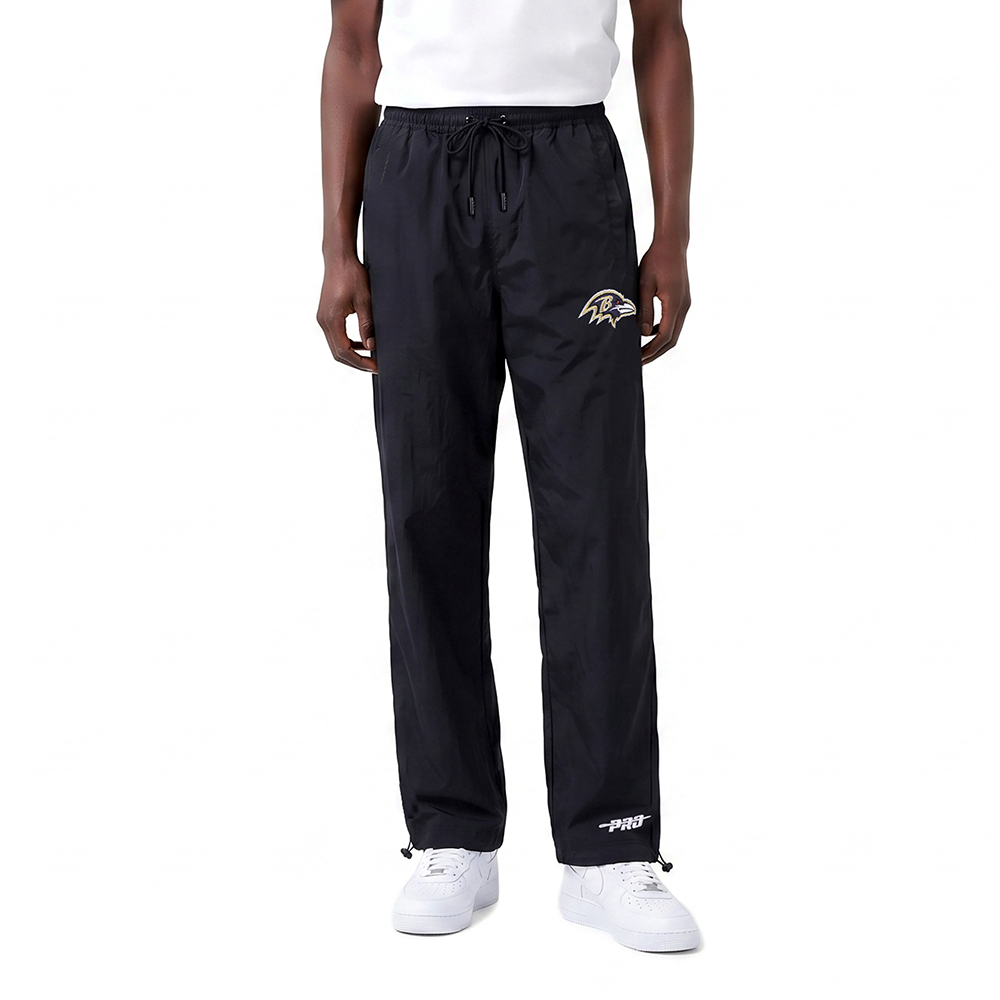 NFL BALTIMORE RAVENS PRE GAME MEN'S NYLON PANT (BLACK)
