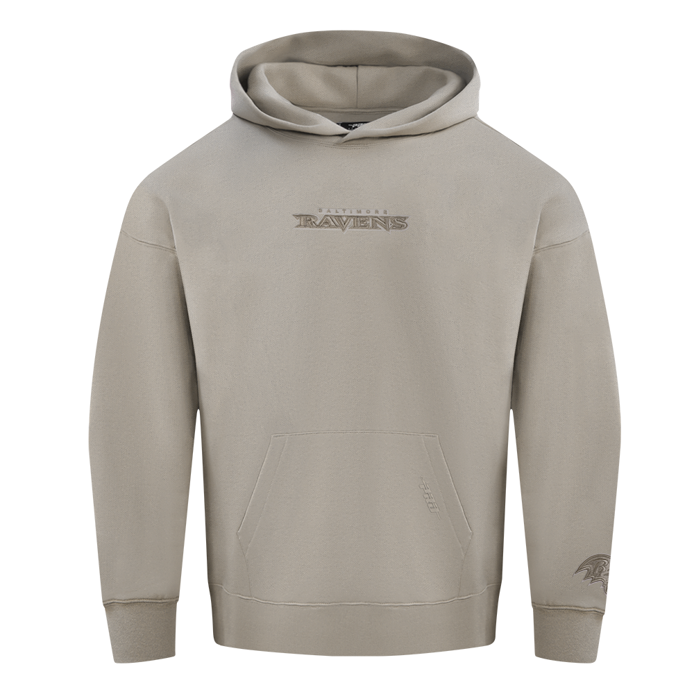 NFL BALTIMORE RAVENS WINGSPAN MEN'S DROP SHOULDER FLC PO HOODIE (BLACK)