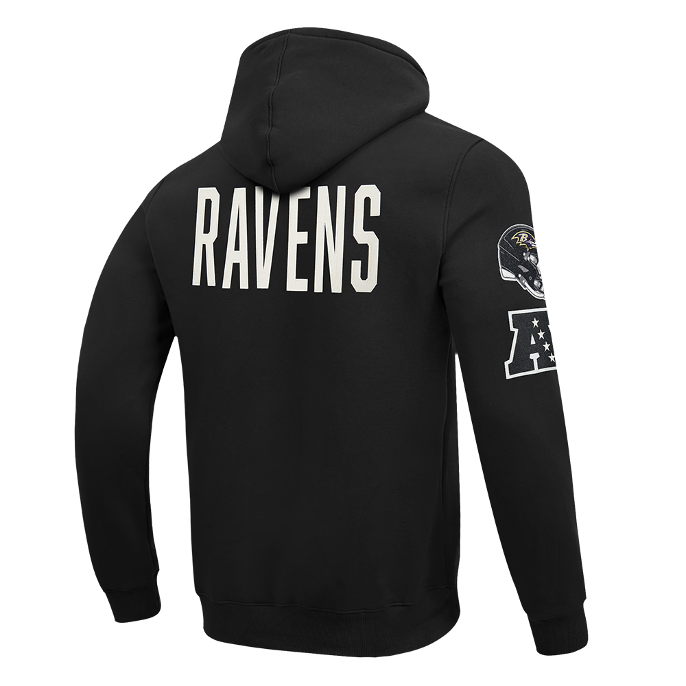 NFL BALTIMORE RAVENS MODERN ORIGINALS MEN'S FLC PO HOODIE (BLACK)