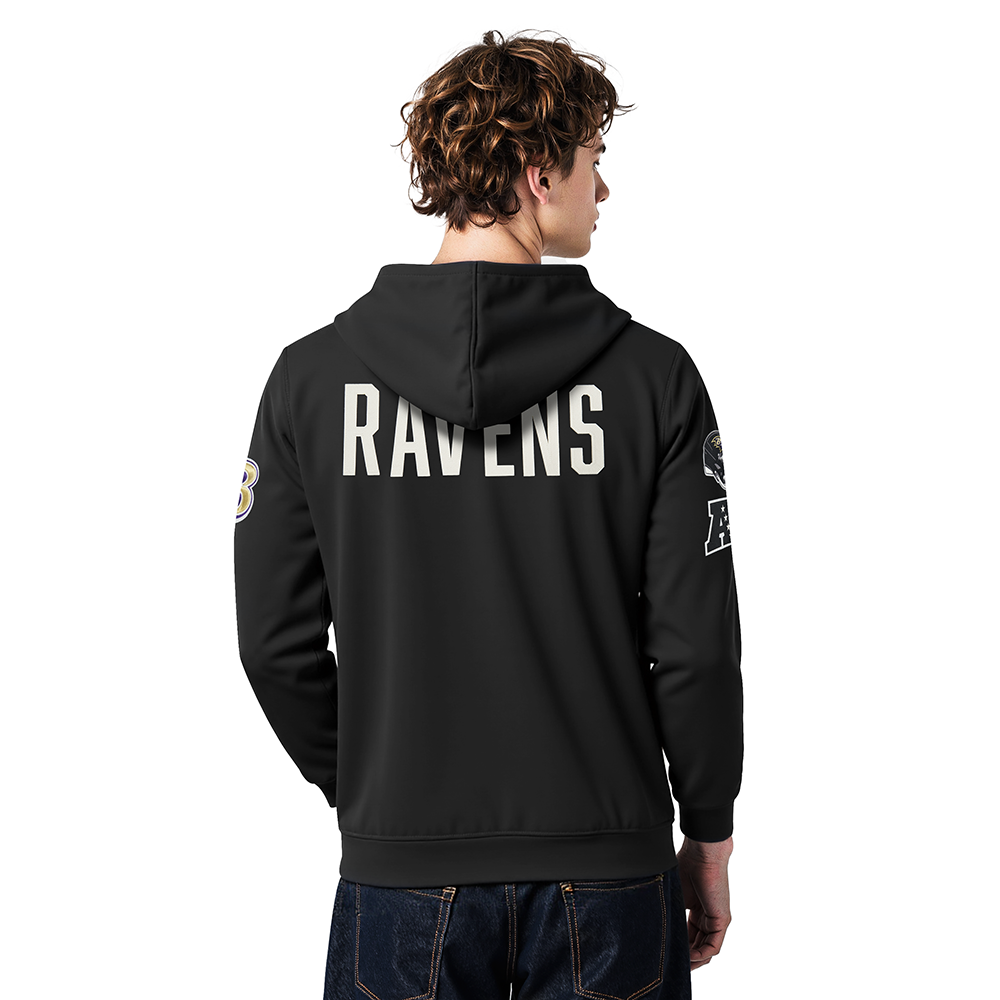 NFL BALTIMORE RAVENS MODERN ORIGINALS MEN'S FLC PO HOODIE (BLACK)