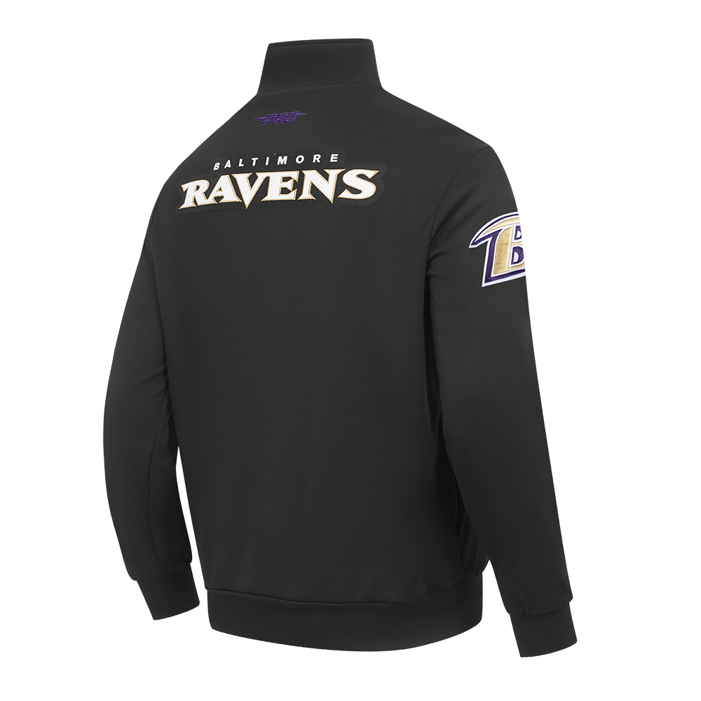 NFL BALTIMORE RAVENS CITY ARCH MEN'S FLC 1/4 ZIP (BLACK)