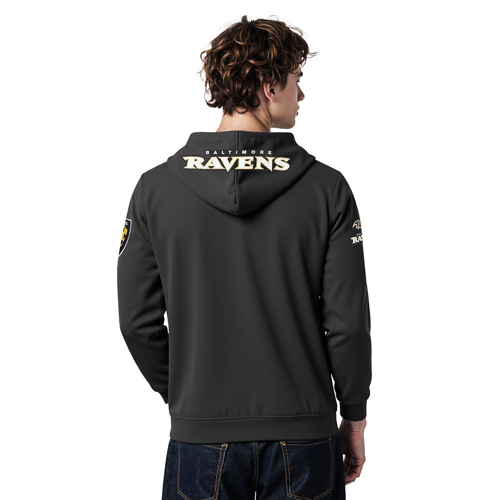 NFL BALTIMORE RAVENS LAMAR JACKSON #8 CLASSIC PNN MEN'S DK PO HOODIE (BLACK)