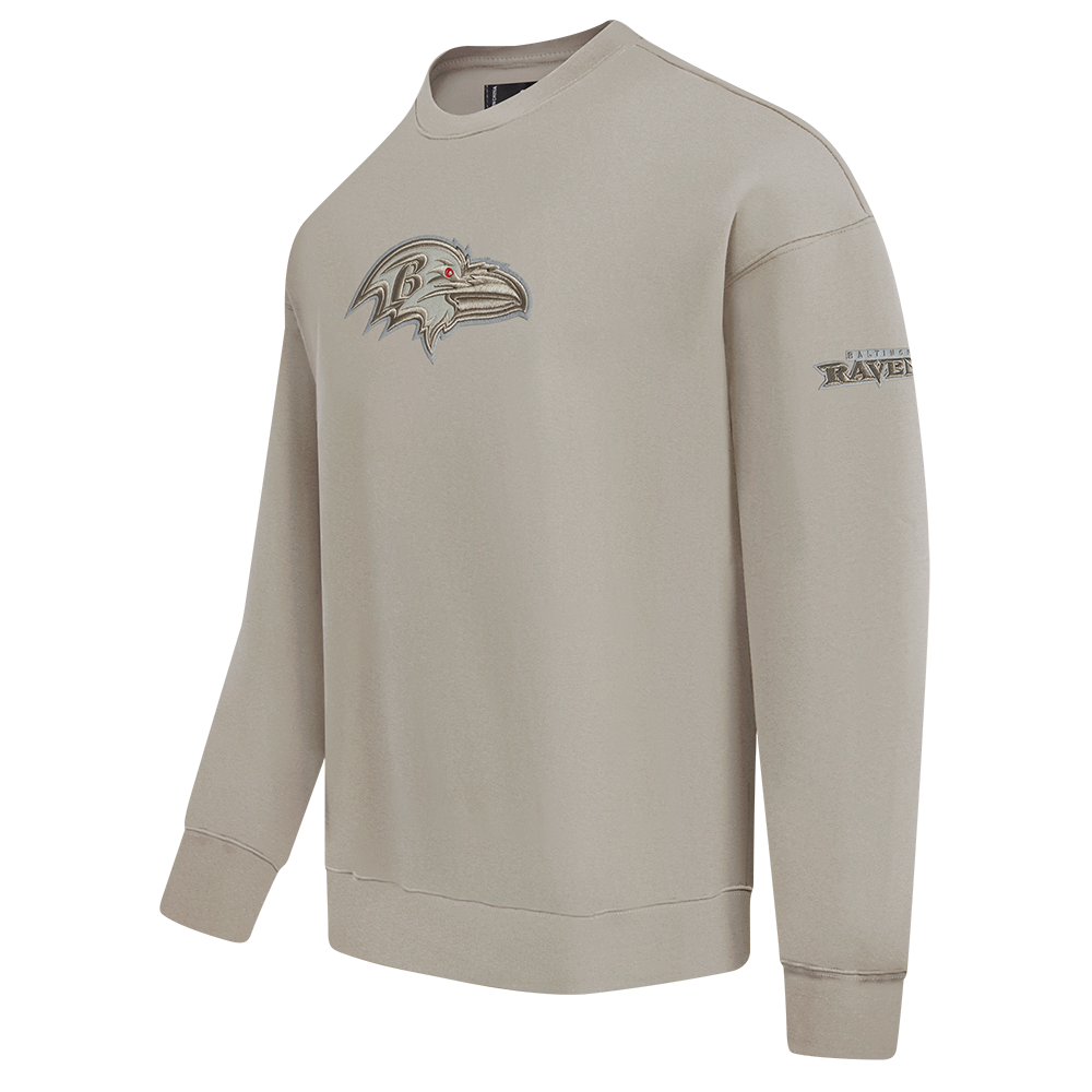 NFL BALTIMORE RAVENS NEUTRAL DROP SHOULDER CREWNECK (TAUPE)