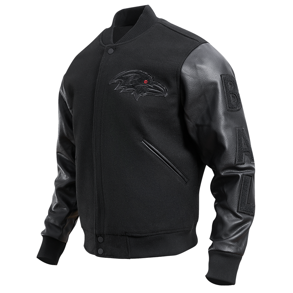 NFL BALTIMORE RAVENS TRIPLE BLACK LOGO MEN'S VARSITY JACKET