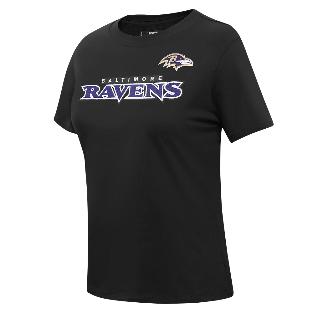 NFL BALTIMORE RAVENS CLASSIC SHORT SLEEVE WOMEN'S SLIM FIT TEE (BLACK)