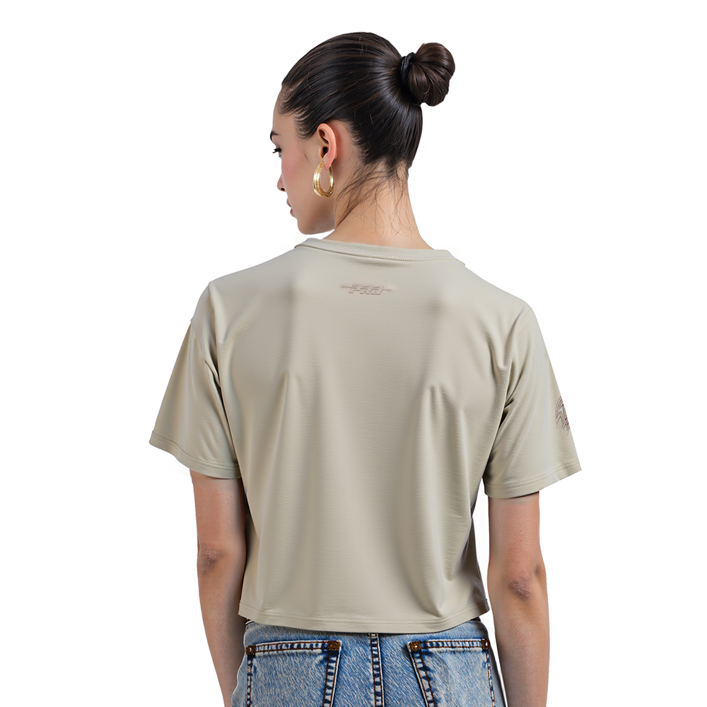 NFL BALTIMORE RAVENS NEUTRAL SINGLE JERSEY BOXY TEE (TAUPE)