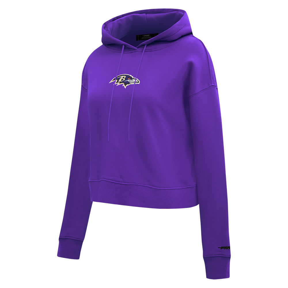 NFL BALTIMORE RAVENS CLASSIC WOMEN'S FLC CROPPED PO HOODIE (PURPLE)