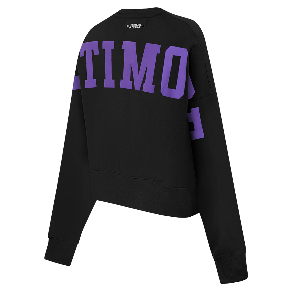 NFL BALTIMORE RAVENS WINGSPAN WOMEN'S FLC CREWNECK (BLACK)