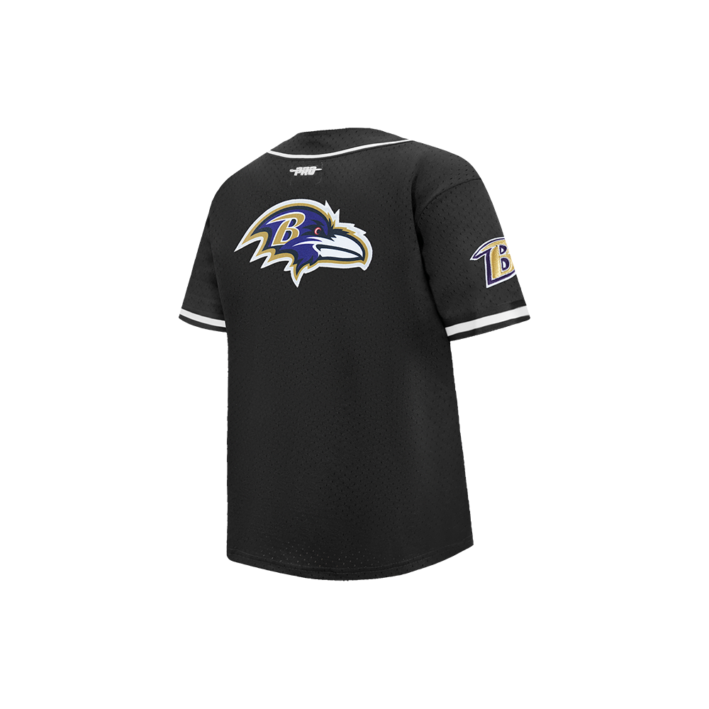 NFL BALTIMORE RAVENS CLASSIC LITTLE BOY'S MESH BUTTON DOWN SHIRT (BLACK)
