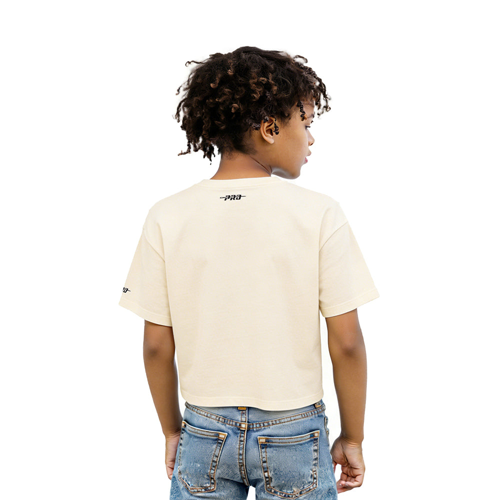 NFL BALTIMORE RAVENS RETRO CLASSIC LITTLE GIRL'S SS BOXY TEE (EGGSHELL)