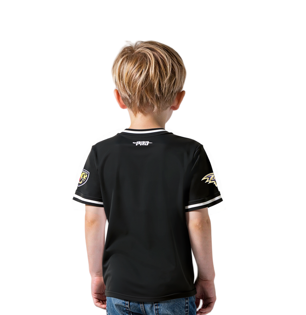 NFL BALTIMORE RAVENS CLASSIC TODDLER BOYS SHORT SLEEVE STRIPED RIB TEE (BLACK)