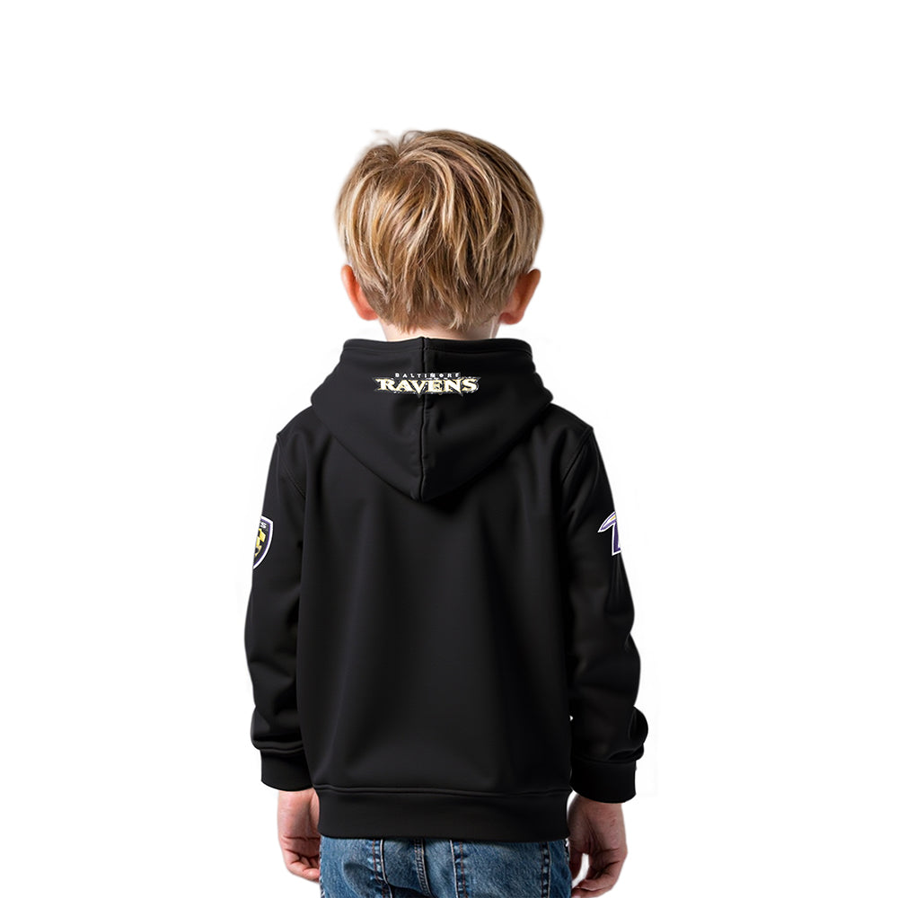 NFL BALTIMORE RAVENS CLASSIC TODDLER BOYS FLEECE PULLOVER HOODIE (BLACK)