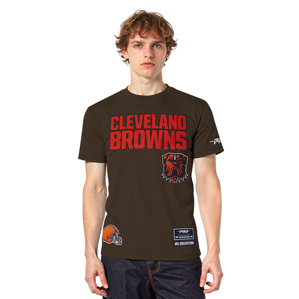 NFL CLEVELAND BROWNS WINGSPAN MEN'S DROP SHOULDER FLC PO HOODIE (EGGSHELL)