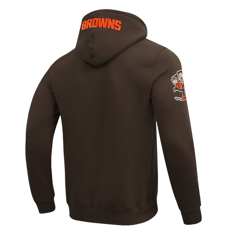 NFL CLEVELAND BROWNS OLD ENGLISH MEN'S PO HOODIE (BROWN)