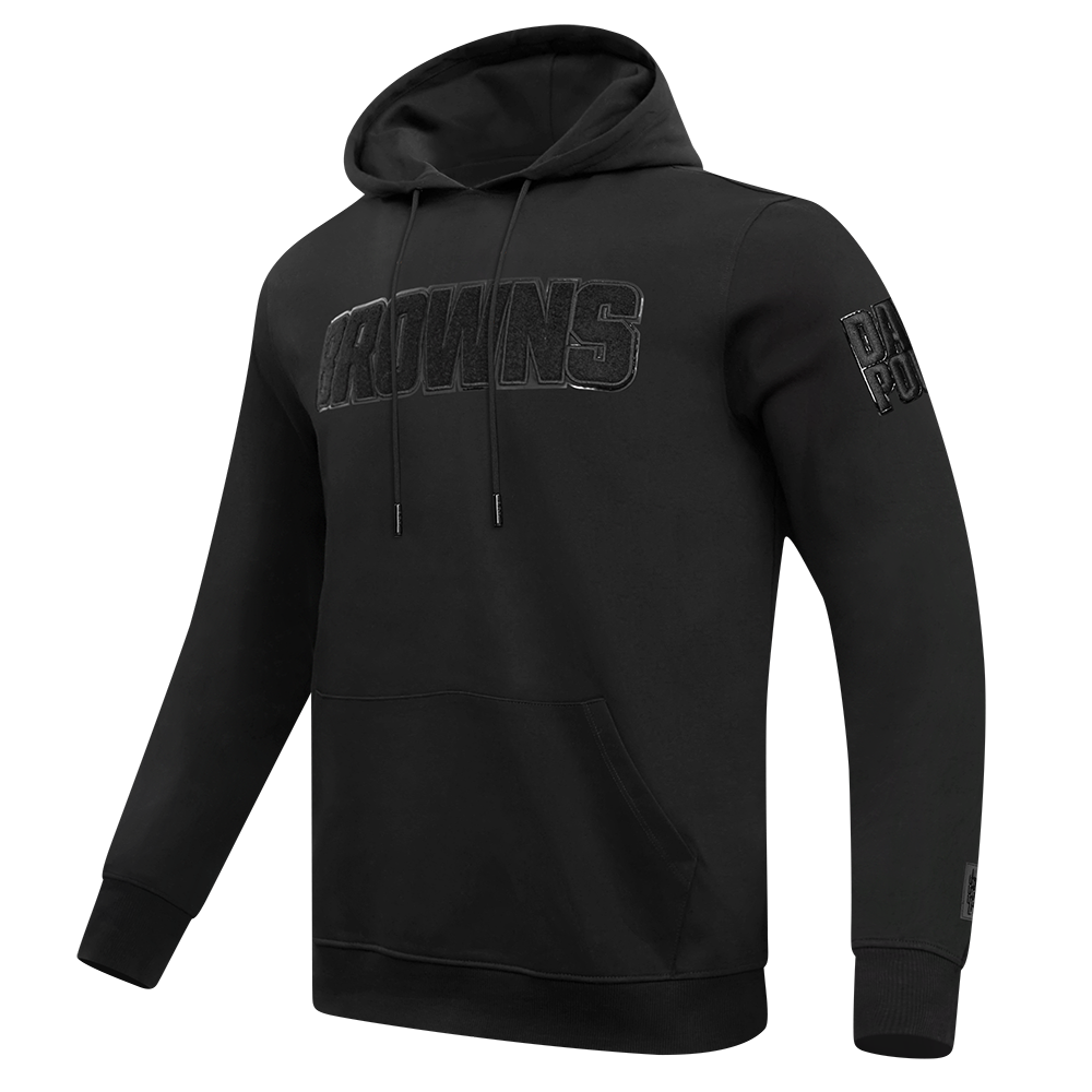 NFL CLEVELAND BROWNS TRIPLE BLACK LOGO HOODIE (TRIPLE BLACK)