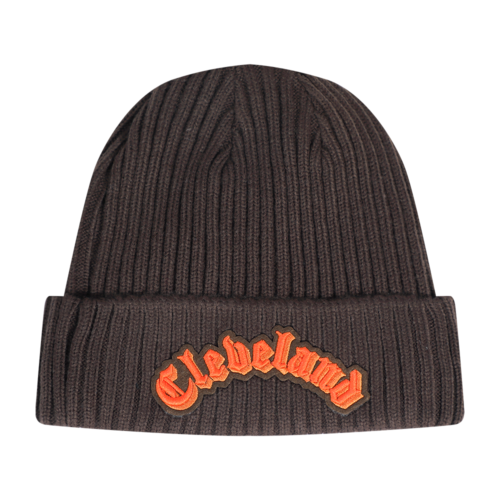 CLEVELAND BROWNS OLD ENGLISH BEANIE (BROWN) – Pro Standard