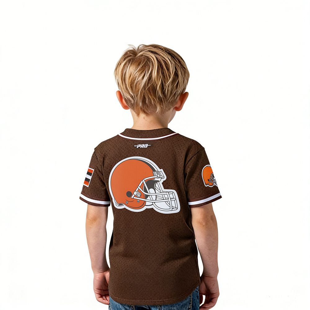 NFL CLEVELAND BROWNS CLASSIC TODDLER BOY'S MESH BUTTON DOWN SHIRT (BROWN)