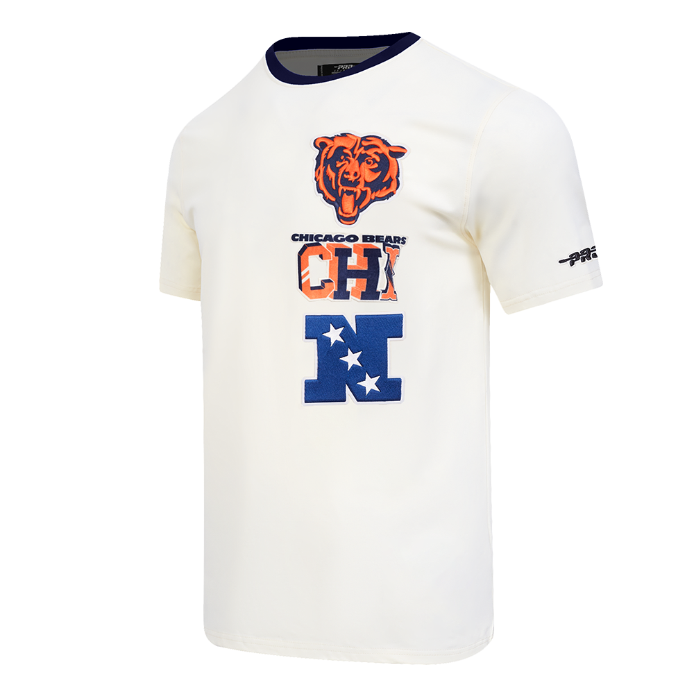NFL CHICAGO BEARS RETRO CASCADE MEN'S RINGER TEE (EGGSHELL/ MIDNIGHT NAVY)