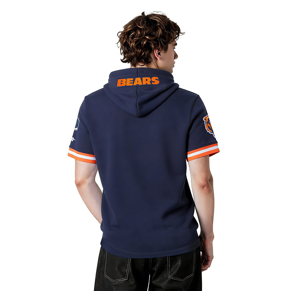 NFL CHICAGO BEARS CALEB WILLIAMS #18 CLASSIC PNN MEN'S SS PO HOODIE (MIDNIGHT NAVY/ORANGE)