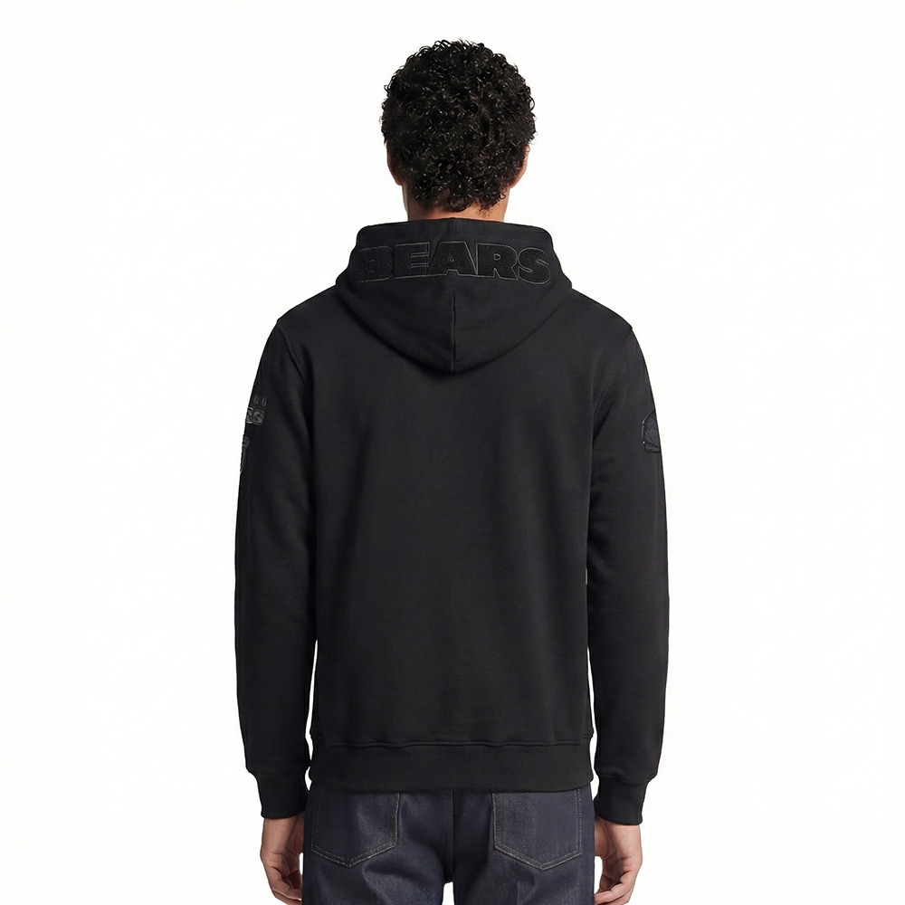 NFL CHICAGO BEARS TRIPLE BLACK FULL ZIP HOODIE  (TRIPLE BLACK)