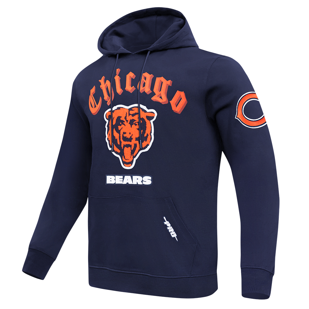 NFL CHICAGO BEARS OLD ENGLISH MEN'S PO HOODIE (MIDNIGHT NAVY)