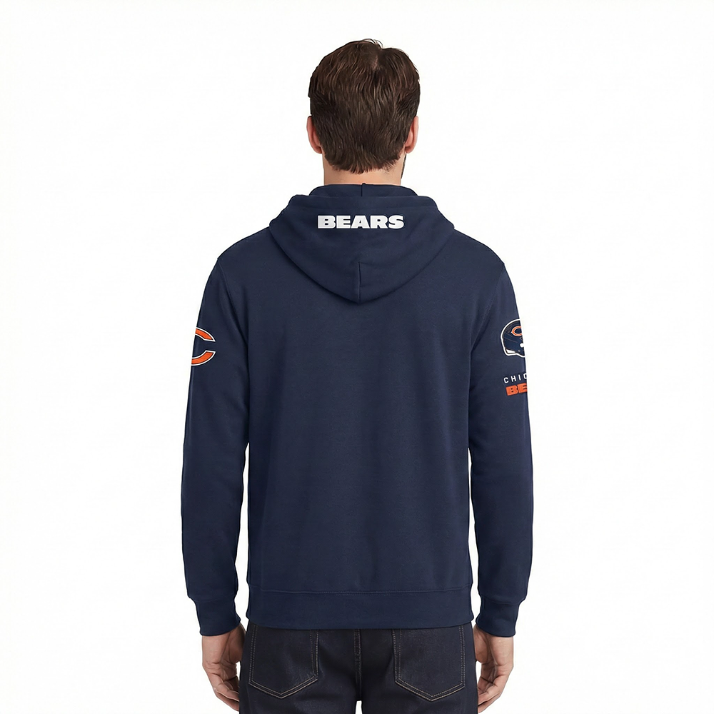 NFL CHICAGO BEARS OLD ENGLISH MEN'S PO HOODIE (MIDNIGHT NAVY)