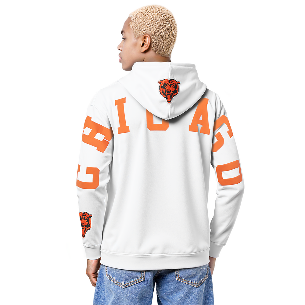 NFL CHICAGO BEARS WINGSPAN MEN'S DROP SHOULDER FLC PO HOODIE (MIDNIGHT NAVY)