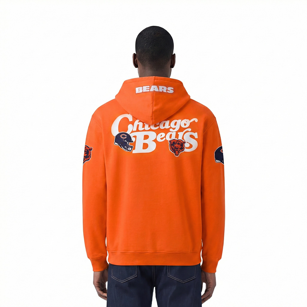 NFL CHICAGO BEARS SOUVENIR MEN'S FLEECE PULLOVER HOODIE (ORANGE)