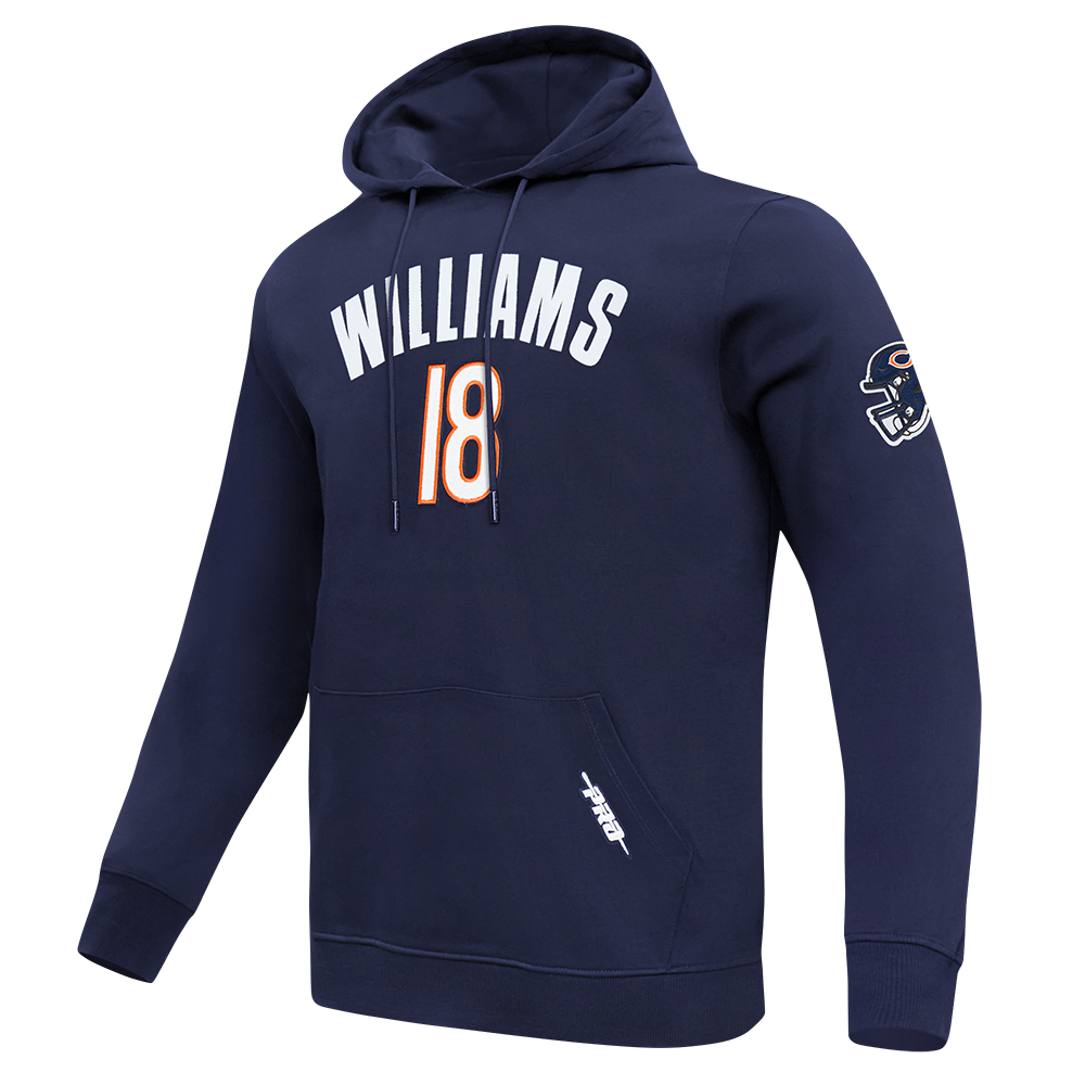 NFL CHICAGO BEARS CALEB WILLIAMS #18 CLASSIC PNN MEN'S DK PO HOODIE (MIDNIGHT NAVY)