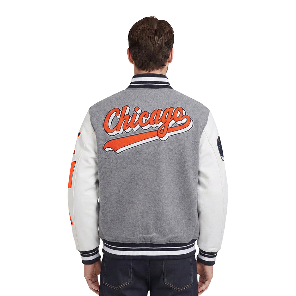NFL CHICAGO BEARS SCRIPT TAIL MEN'S RIB WOOL VARSITY (HEATHER GREY/WHITE/MIDNIGHT NAVY)