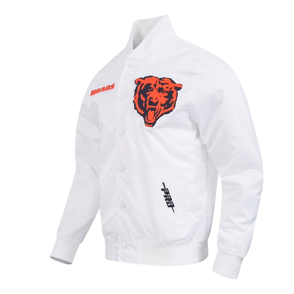NFL CHICAGO BEARS SOUVENIR MEN'S SATIN JACKET (WHITE)