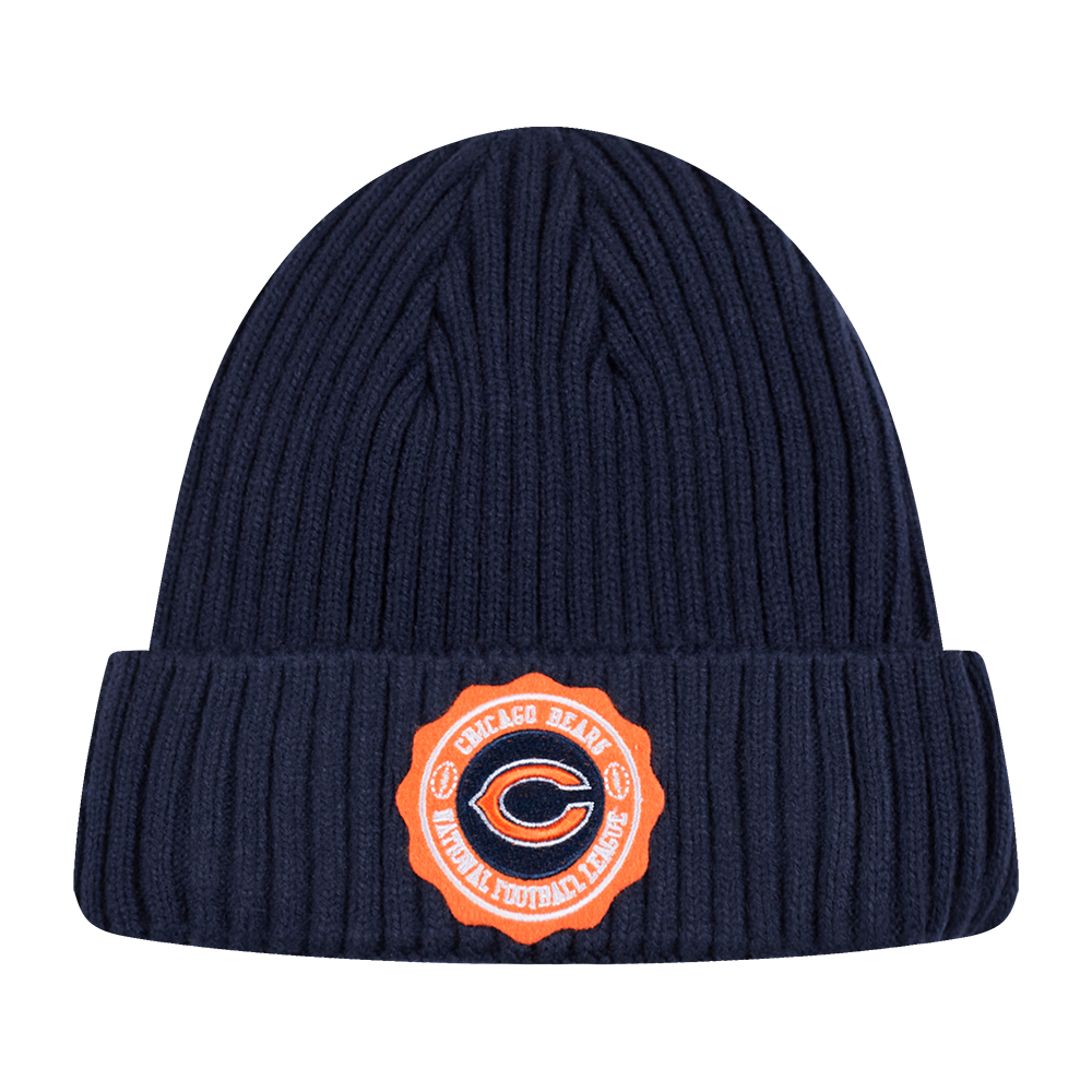 NFL CHICAGO BEARS CREST EMBLEM UNISEX BEANIE MIDNIGHT NAVY Pro Standard