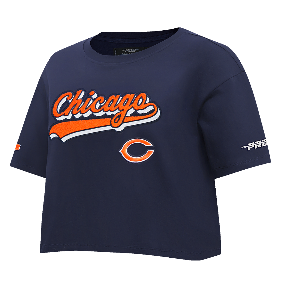 NFL CHICAGO BEARS SCRIPT TAIL WOMEN'S SJ BOXY TEE (MIDNIGHT NAVY)