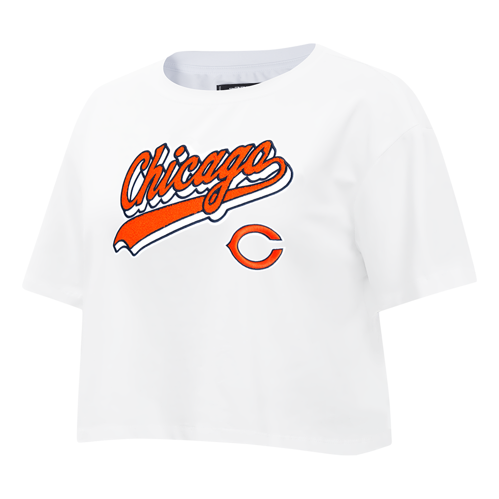 NFL CHICAGO BEARS SCRIPT TAIL WOMEN'S SJ BOXY TEE (WHITE)