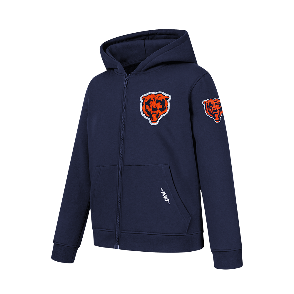 NFL CHICAGO BEARS CLASSIC BIG BOY'S FLC FZ PO HOODIE (MIDNIGHT NAVY)