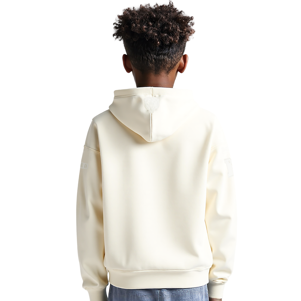 NFL CHICAGO BEARS NEUTRAL BIG BOYS FLEECE PULLOVER HOODIE (EGGSHELL)