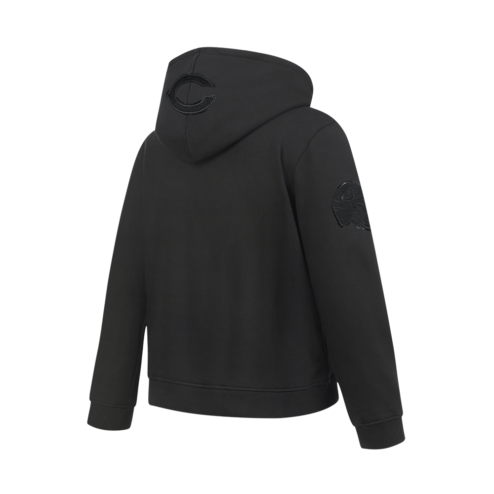 NFL CHICAGO BEARS TRIPLE BLACK BIG BOYS FLEECE PULLOVER HOODIE (BLACK)