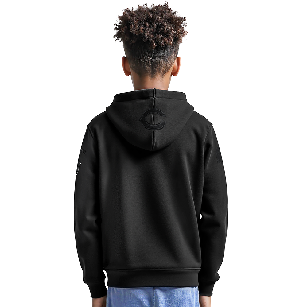 NFL CHICAGO BEARS TRIPLE BLACK BIG BOYS FLEECE PULLOVER HOODIE (BLACK)