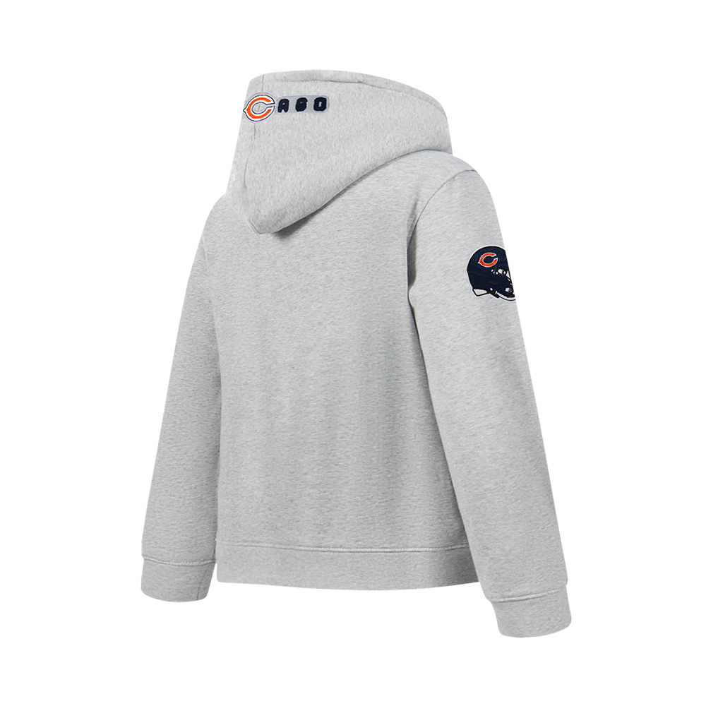 NFL CHICAGO BEARS CLASSIC CHENILLE BIG BOY'S FLEECE PO HOODIE (HEATHER GREY)
