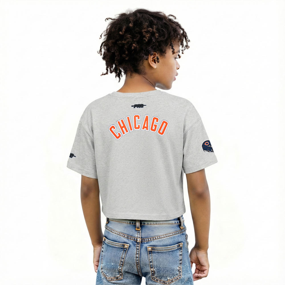 NFL CHICAGO BEARS CLASSIC BIG GIRL'S SS BOXY TEE (HEATHER GREY)