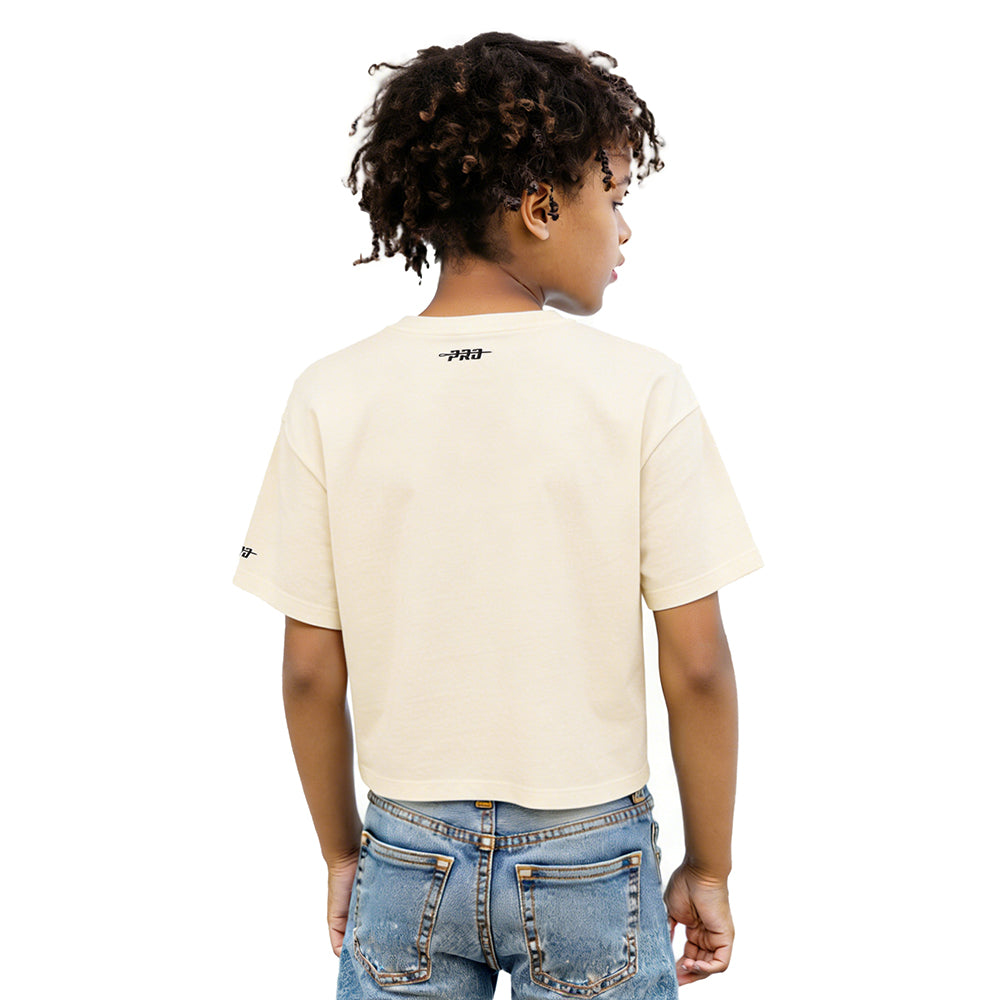 NFL CHICAGO BEARS RETRO CLASSIC BIG GIRL'S SS BOXY TEE (EGGSHELL)