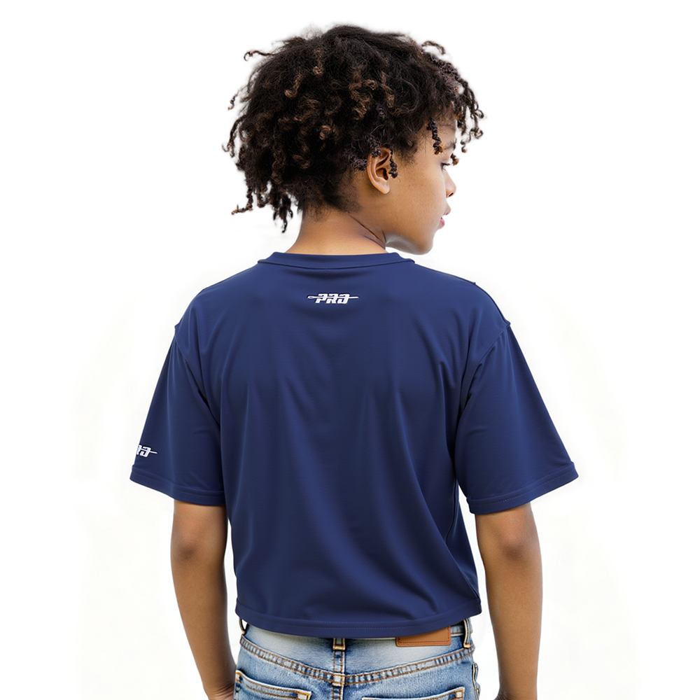 NFL CHICAGO BEARS RETRO CLASSIC BIG GIRLS SHORT SLEEVE BOXY TEE (MIDNIGHT NAVY)