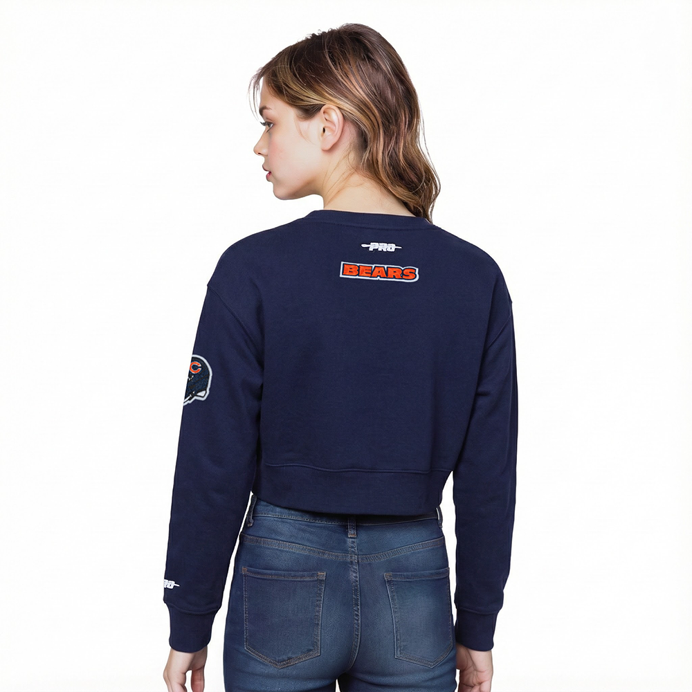 NFL CHICAGO BEARS CLASSIC BIG GIRL'S FLC CREWNECK (MIDNIGHT NAVY)