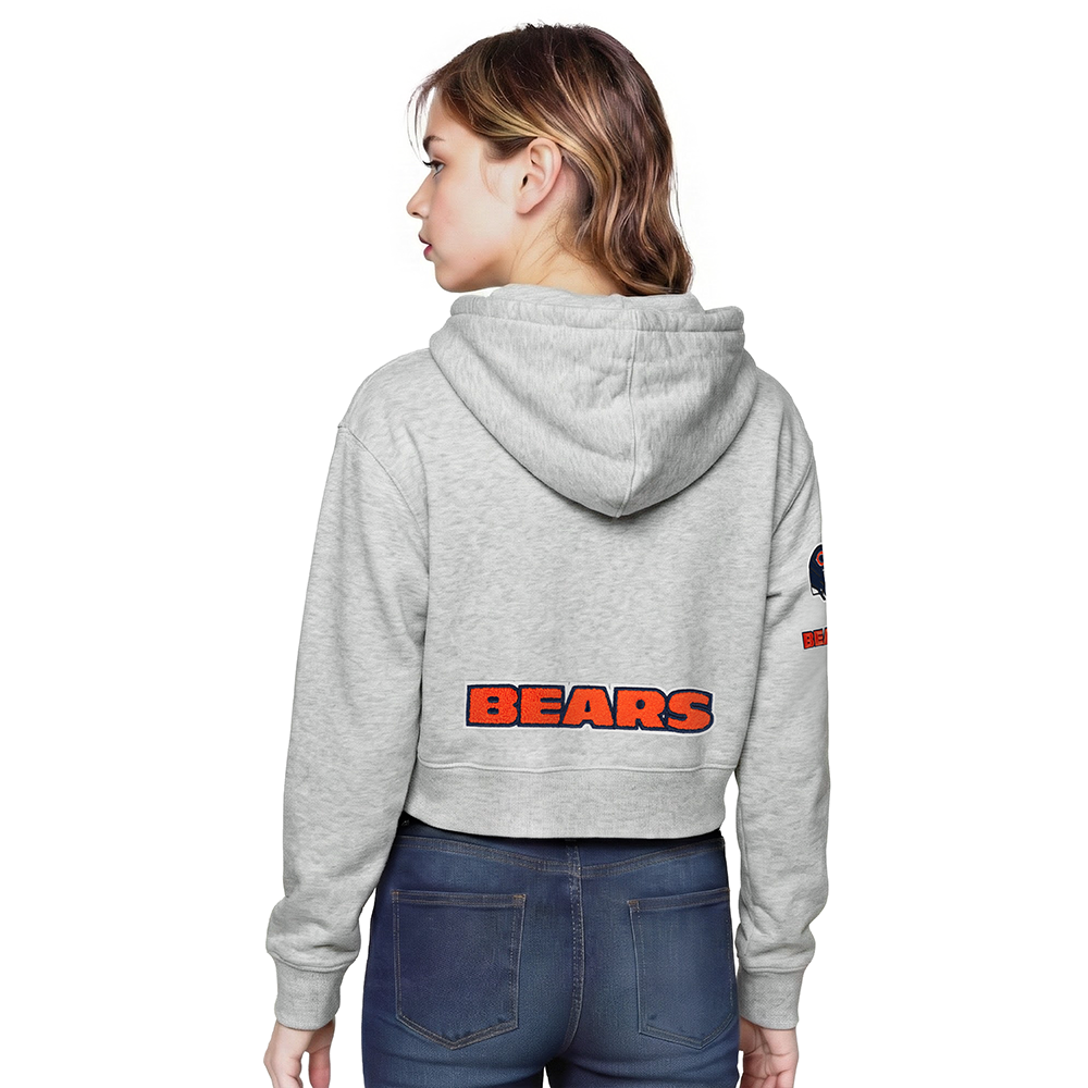 NFL CHICAGO BEARS CLASSIC BIG GIRL'S FLC FZ HOODIE (HEATHER GREY)