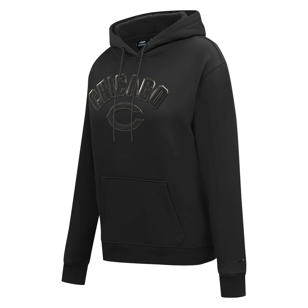 NFL CHICAGO BEARS TRIPLE BLACK WOMEN'S FLC PO HOODIE (TRIPLE BLACK WOMEN'S)
