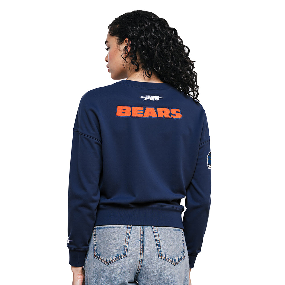 NFL CHICAGO BEARS CALEB WILLIAMS #18 CLASSIC PNN WOMEN'S FLC CREWNECK (MIDNIGHT NAVY)