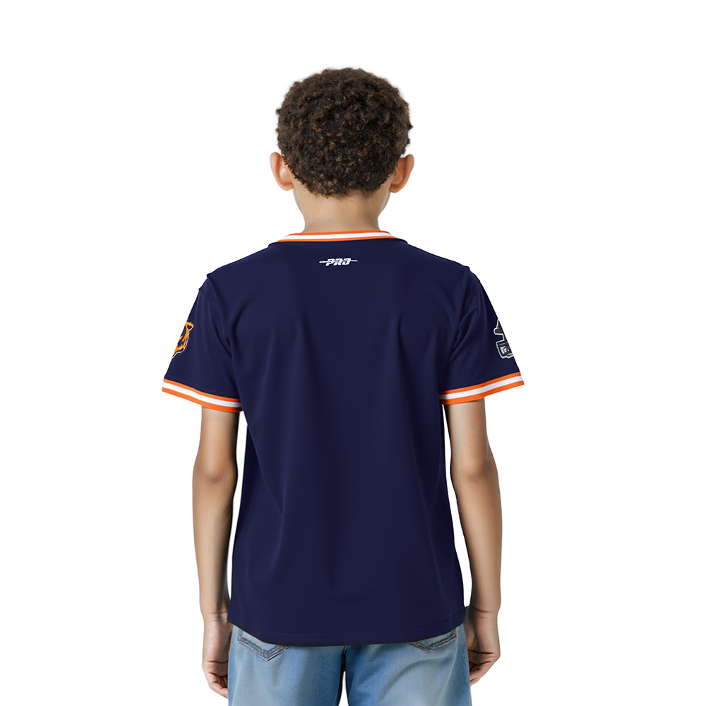 NFL CHICAGO BEARS CLASSIC LITTLE BOYS SHORT SLEEVE MESH TEE (MIDNIGHT NAVY/ORANGE)