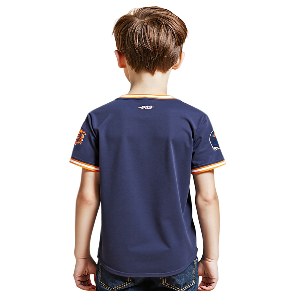 NFL CHICAGO BEARS CLASSIC LITTLE BOYS SHORT SLEEVE STRIPED RIB TEE (MIDNIGHT NAVY/ORANGE)